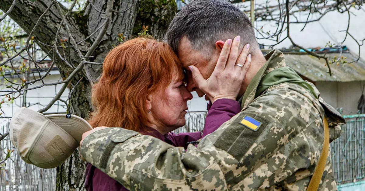 Ukraine war: These images show the emotional farewells as loved ones depart for frontlines