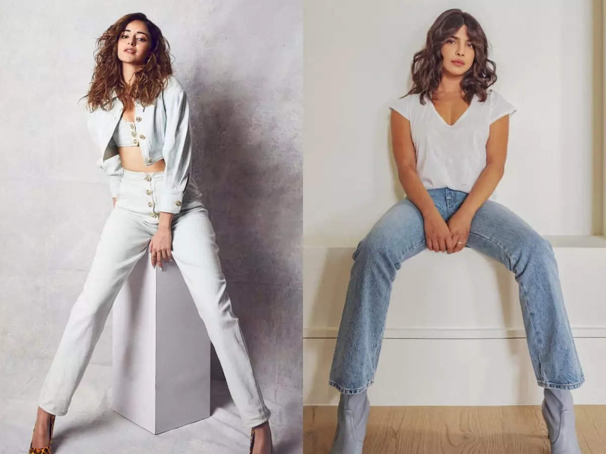 Ananya Panday and Priyanka Chopra wearing the straight jeans