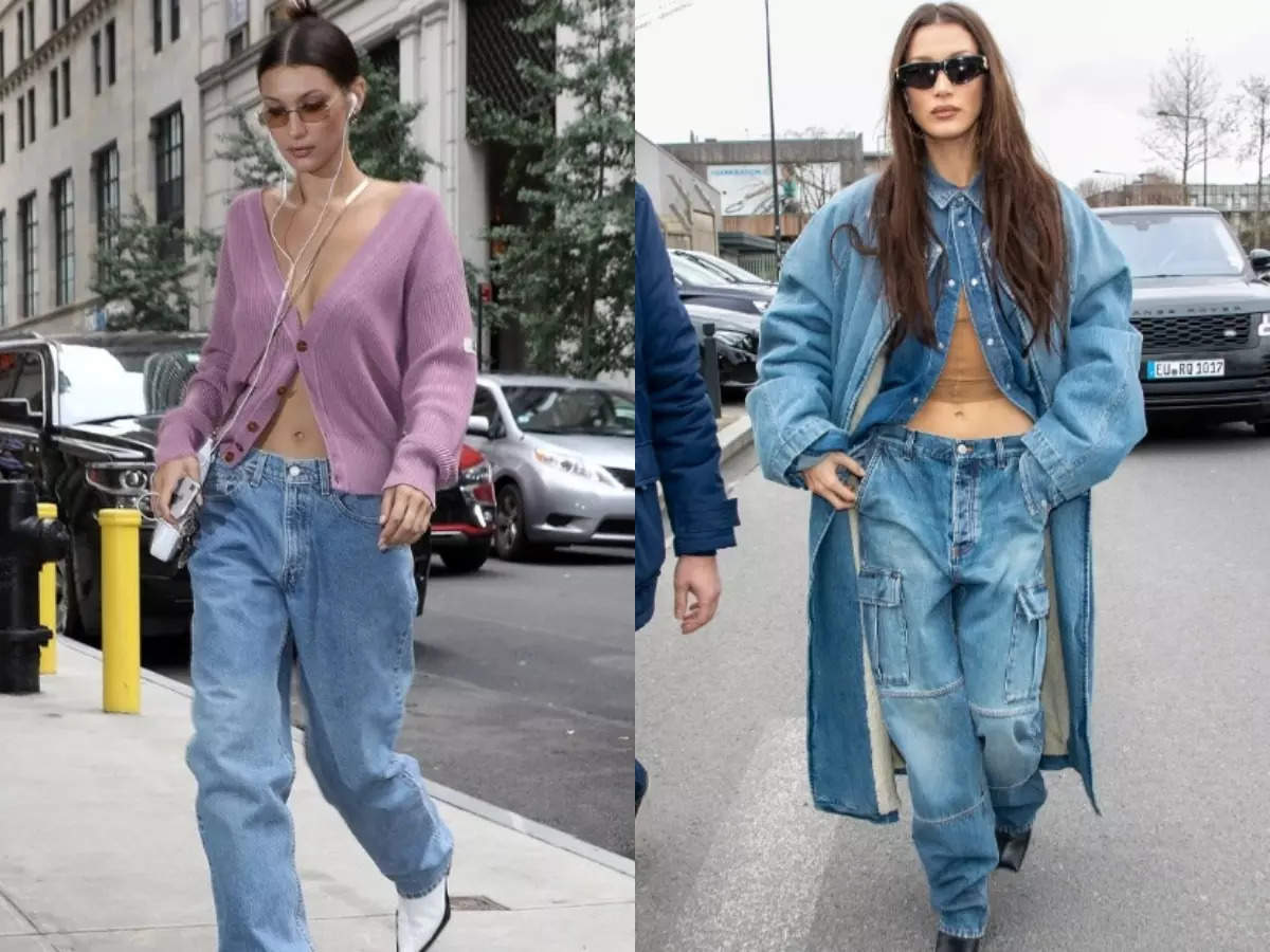 Bella Hadid rocks the baggy jeans