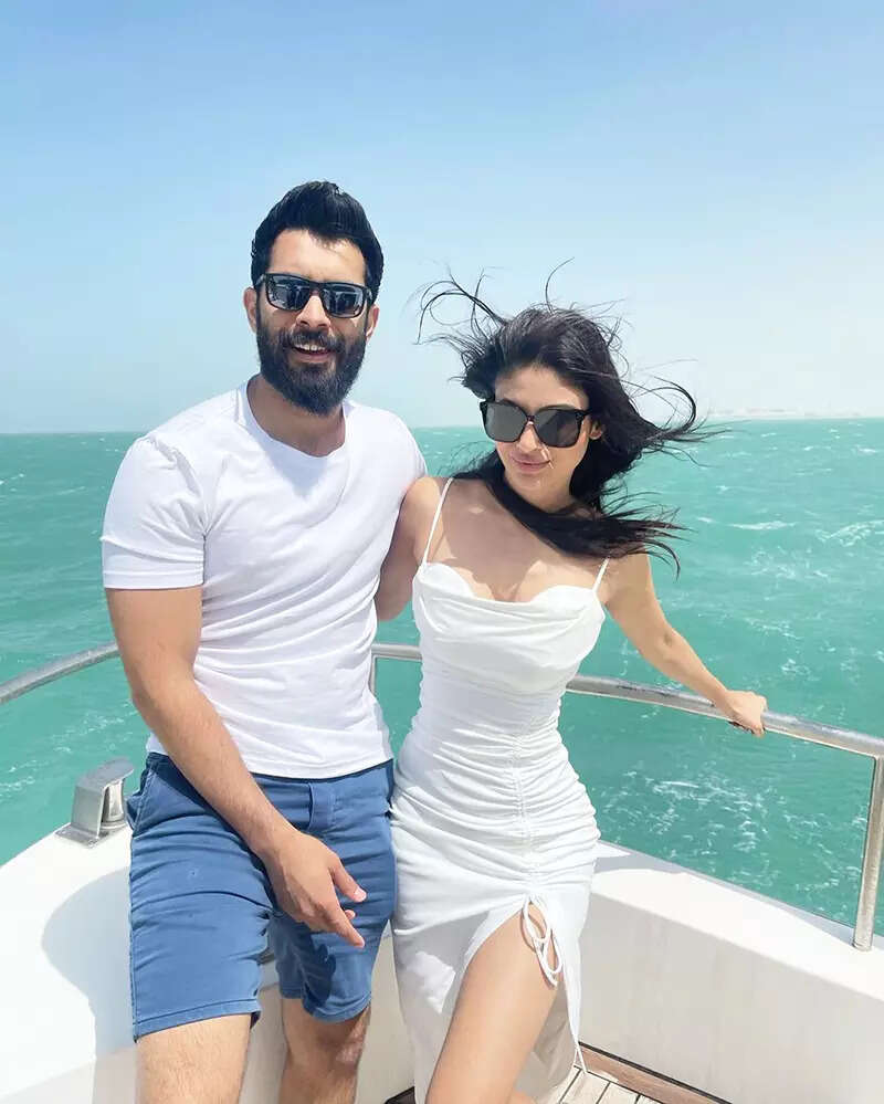Mouni Roy shares mushy pictures with birthday boy Suraj Nambiar as they chill on a yacht