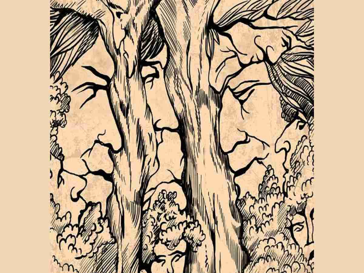 Optical Illusions Faces In Trees Optical Illusion Do You See Trees Or
