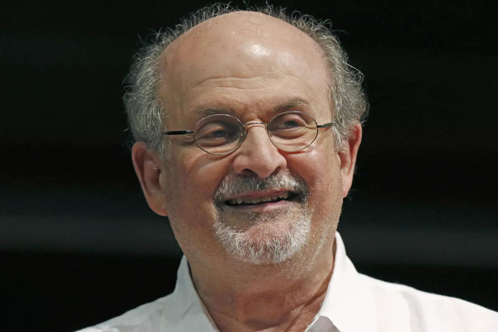Pictures of renowned author Salman Rushdie who was attacked on the lecture stage in New York
