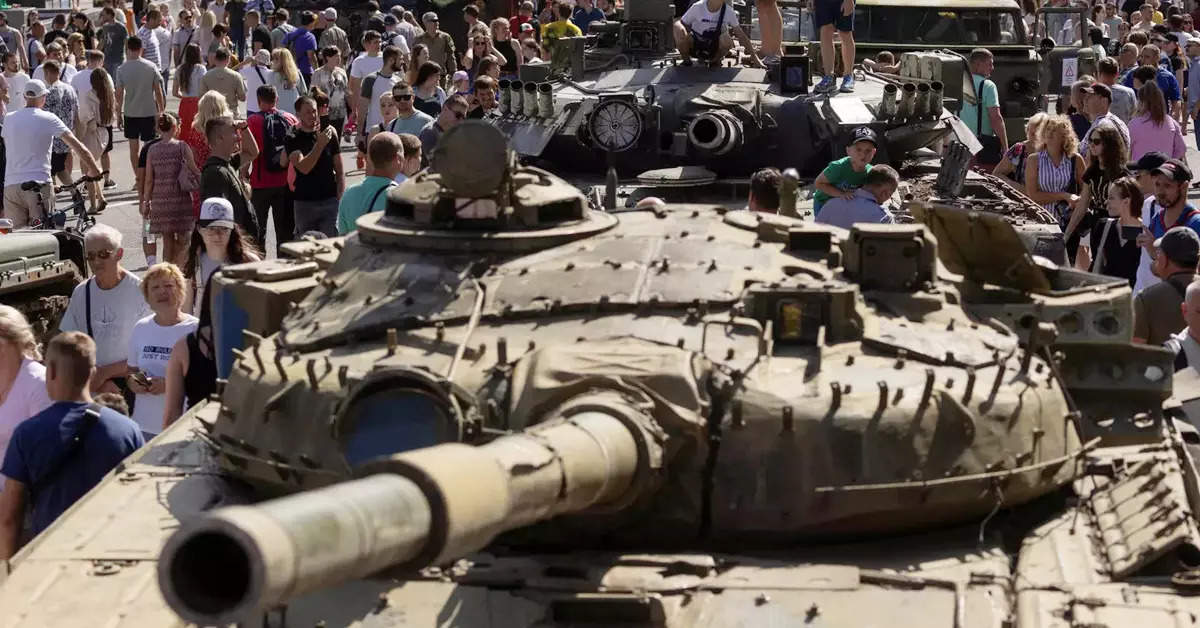 Ukraine puts destroyed Russian tanks on display in Kyiv