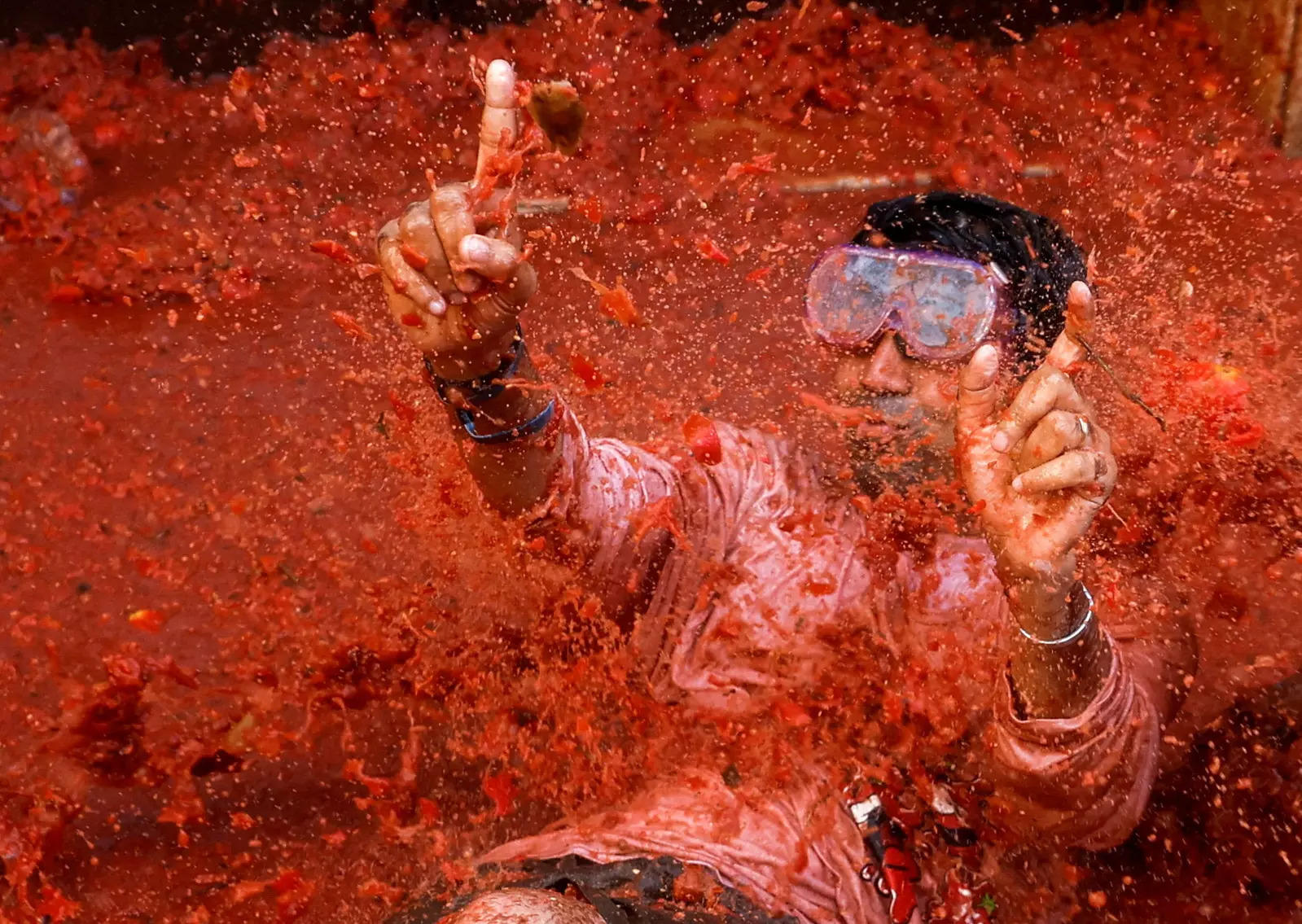 Fun-filled images from Spain's tomato fight festival La Tomatina