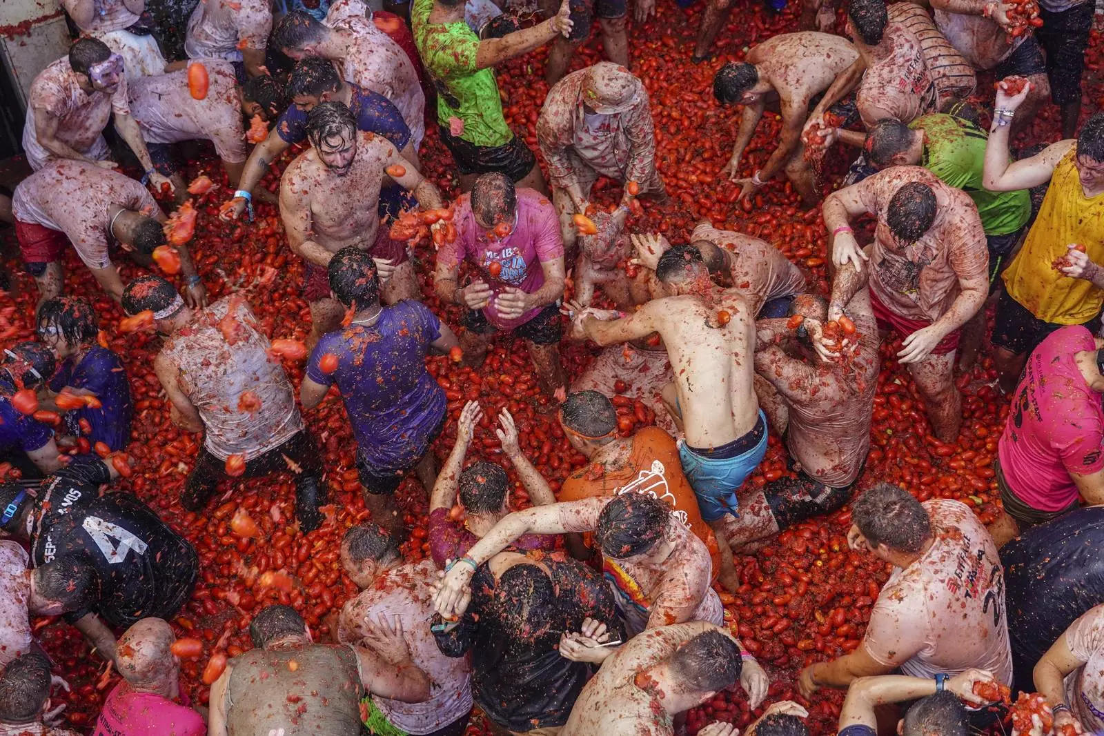 Fun-filled images from Spain's tomato fight festival La Tomatina