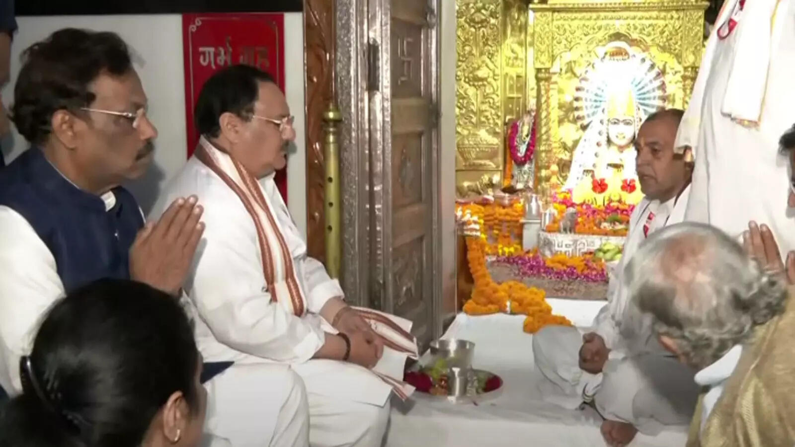 Haryana: JP Nadda offers prayers at Mata Mansa Devi Temple in Panchkula