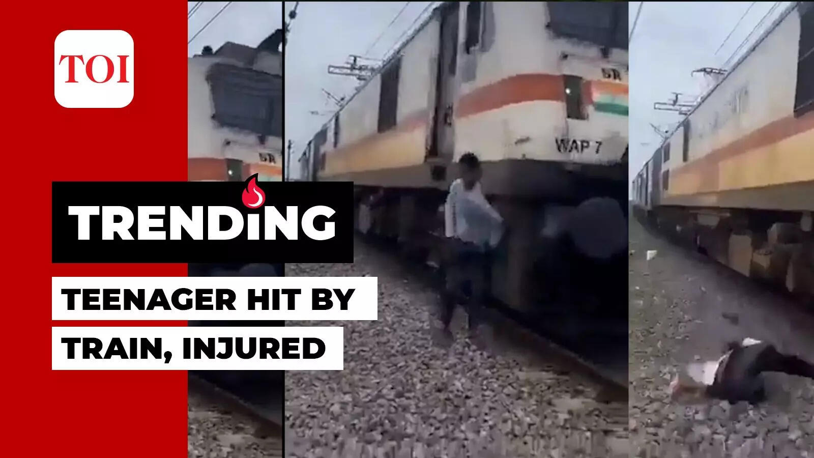 Telangana teen hit by train while shooting reel; critical