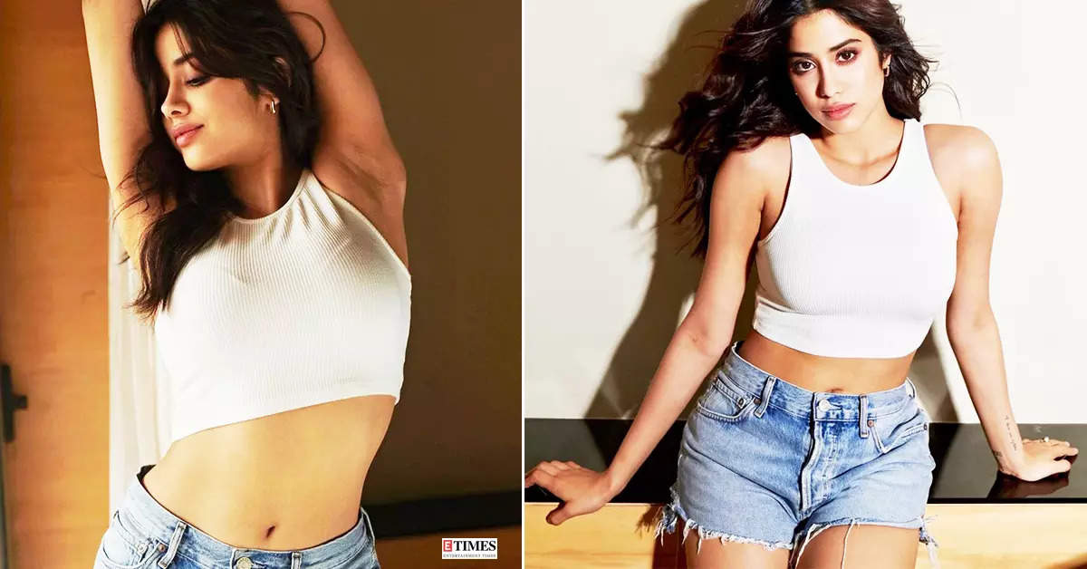 These latest pictures of Janhvi Kapoor in a crop top & denim shorts prove she is a true blue fashionista