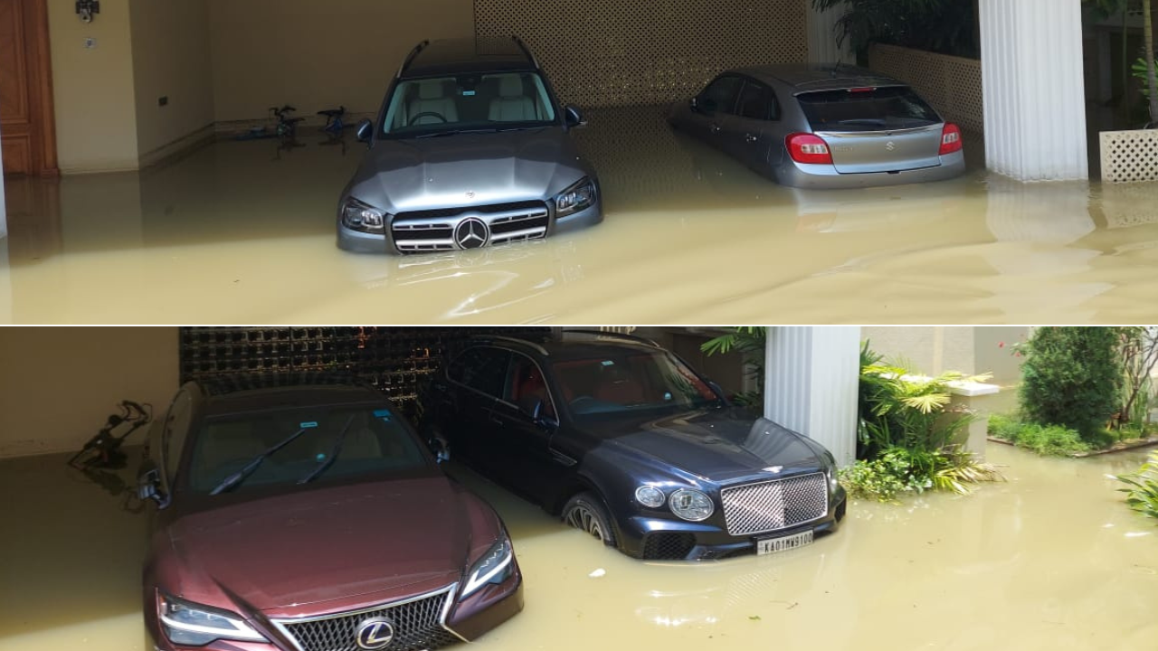 Luxury Cars Submerged In Bengaluru