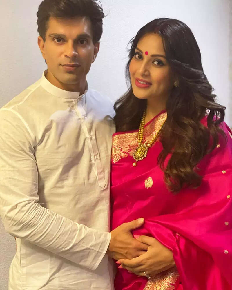 Lovely pictures from Bipasha Basu's baby shower ceremony with hubby Karan Singh Grover