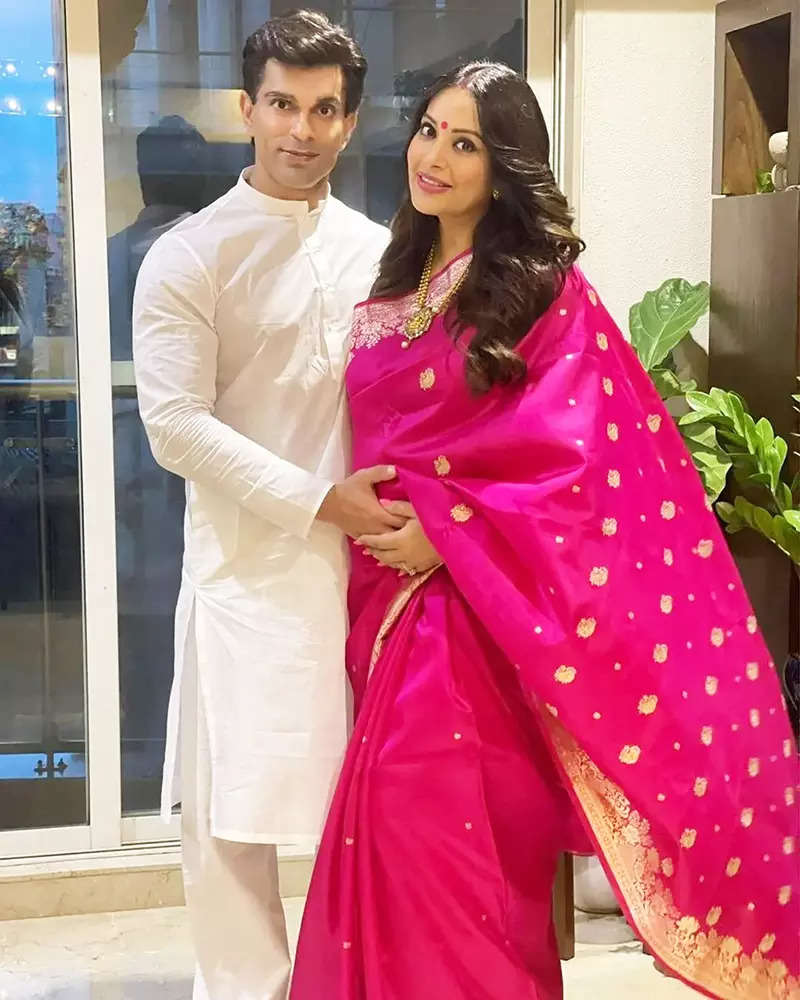 Lovely pictures from Bipasha Basu's baby shower ceremony with hubby Karan Singh Grover