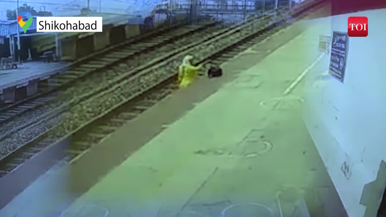 Miraculous Escape: Woman Gets Stuck At A Railway Track, Rescued