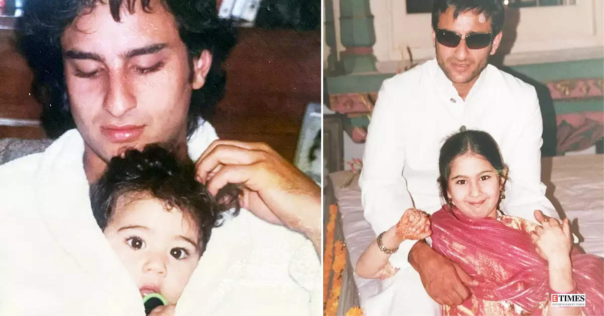 These adorable childhood pictures of Sara Ali Khan with her abba Saif Ali Khan are too cute for words