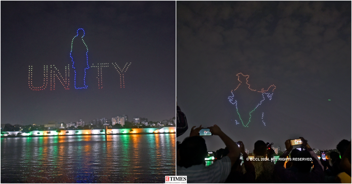 National Games 2022: Ahead of opening ceremony, spectacular drone show lights up Ahmedabad, see pictures