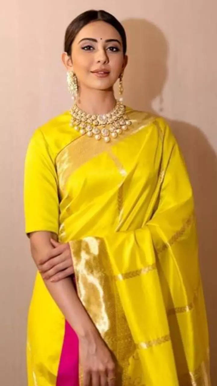 ​Take cues from Rakul Preet Singh for styling yellow outfits
