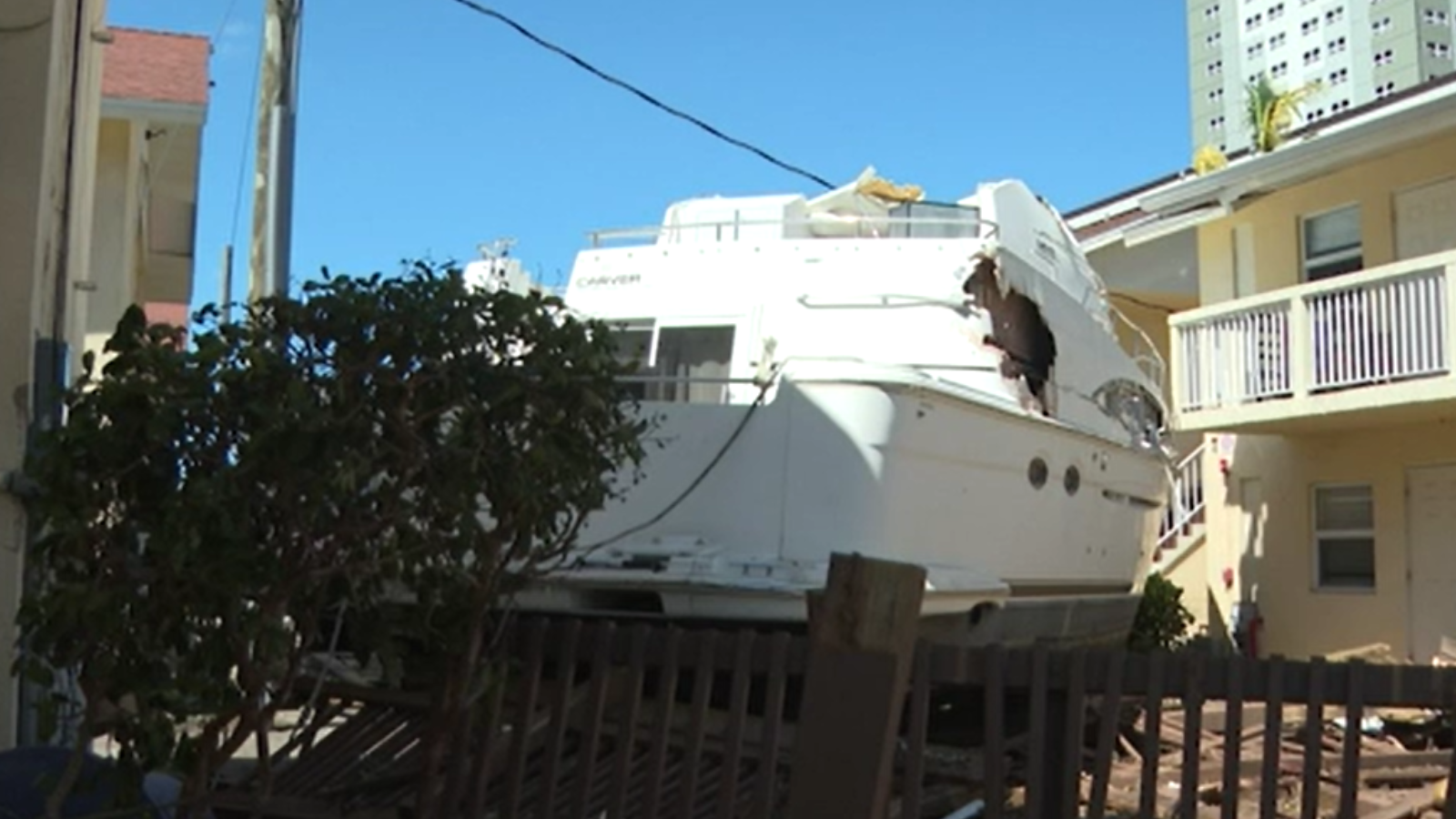 Hurricane Ian washes boats into Florida's Fort Myers apartment complex