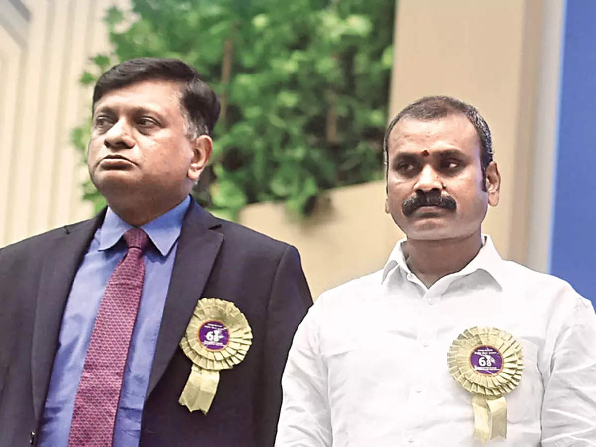 (L-R) Apurva Chandra Secretary, Information and Broadcasting, and L Murugan, Minister of State for Information and Broadcasting
