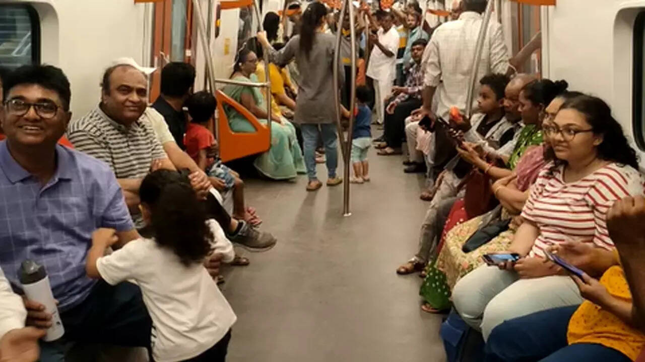 In pics: Amdavadis enjoy their first metro ride