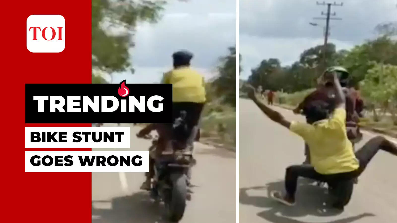 Caught on cam: Youth fell down from speeding bike while performing stunt