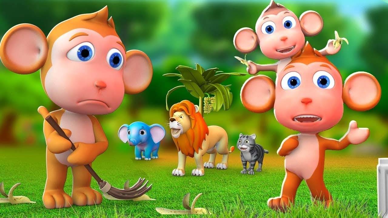 Latest Children Hindi Story 'Naughty Monkey Clean Jungle' For Kids ...