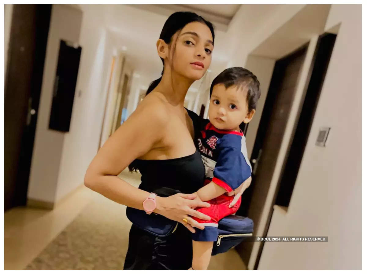 Jyothsna with her son
