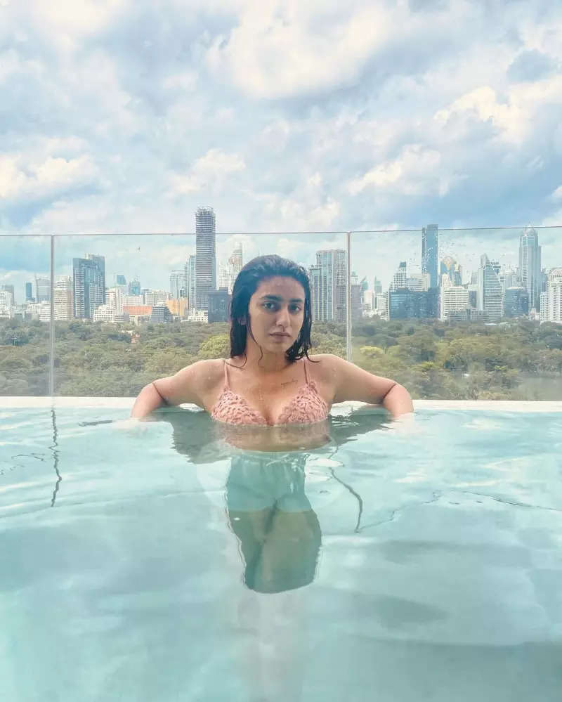 `Wink girl` Priya Prakash Varrier turns mermaid in a blue bikini, vacays in style in Thailand