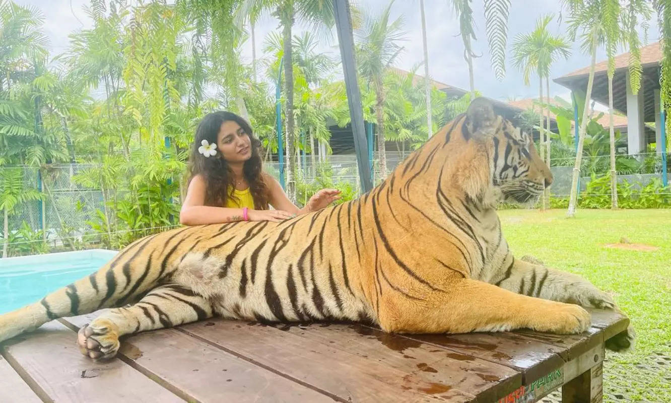 `Wink girl` Priya Prakash Varrier turns mermaid in a blue bikini, vacays in style in Thailand