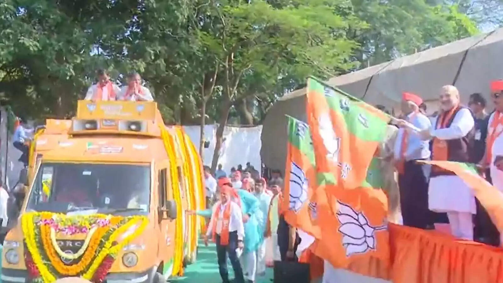 HM Amit Shah flags off Birsa Munda Adivasi Gaurav Yatra