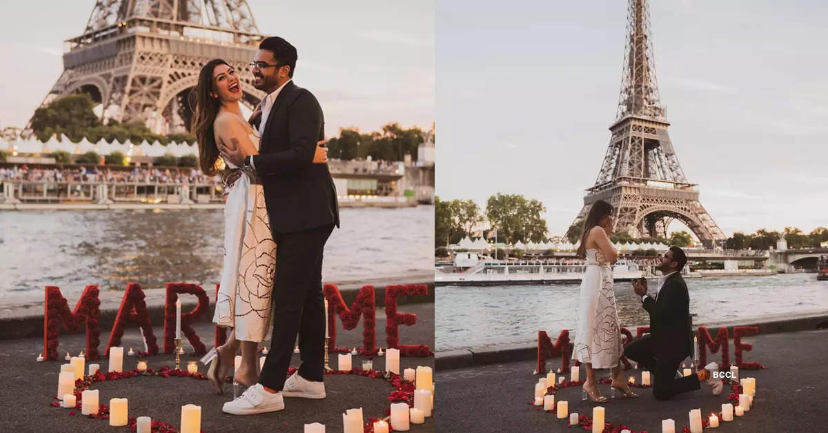Hansika Motwani gets engaged to boyfriend Sohail in front of Eiffel Tower; see pics
