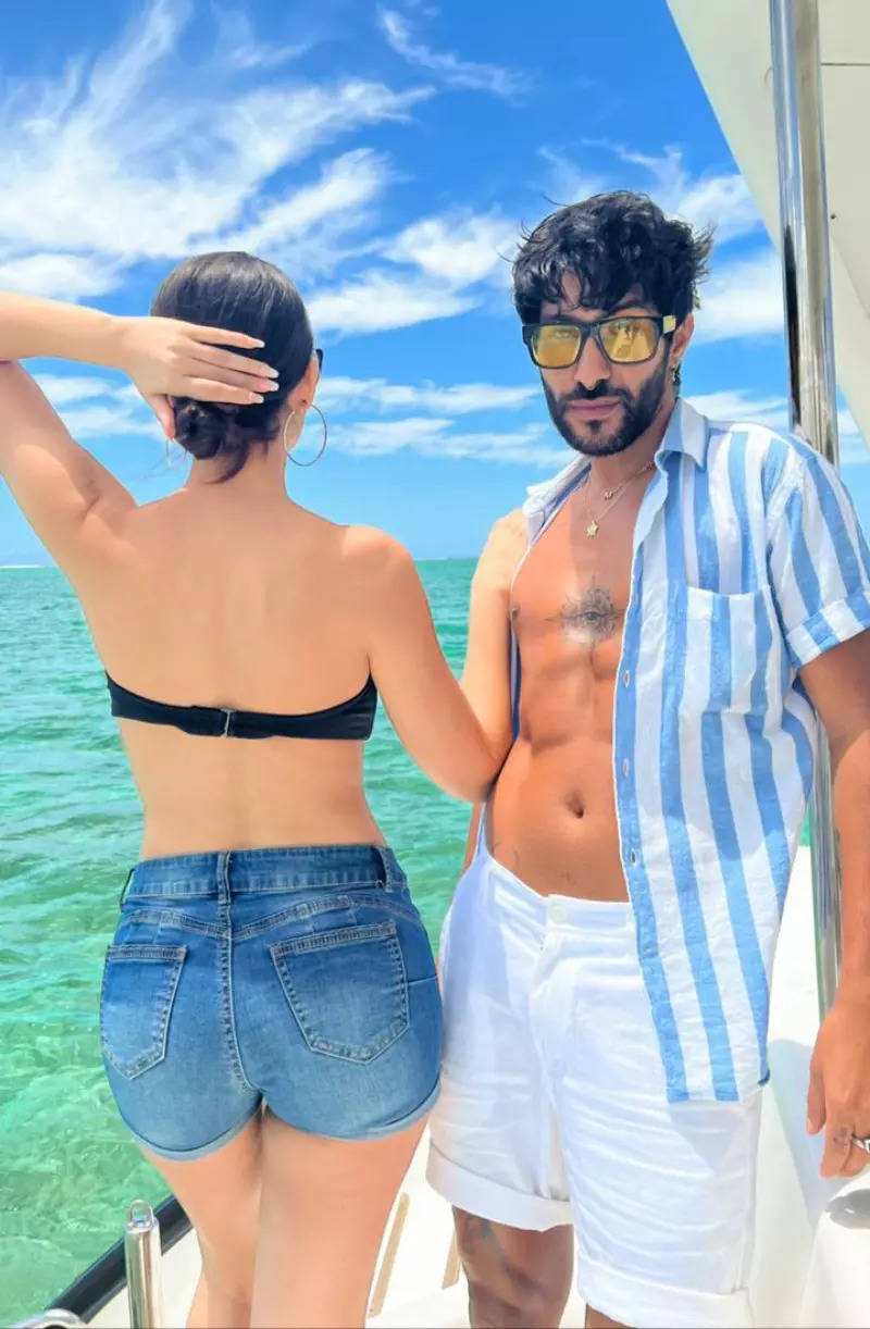 Nora Fatehi turns up the heat with her beach vacation pictures in a strapless black bralette
