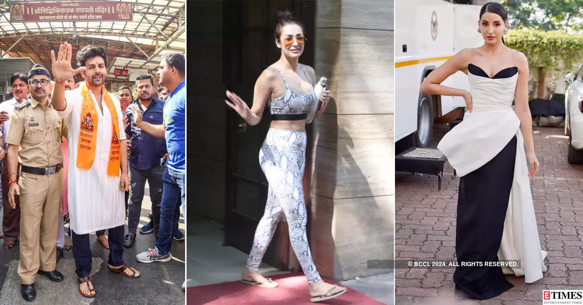 #ETimesSnapped: From Kartik Aaryan to Nora Fatehi, paparazzi pictures of your favourite celebs