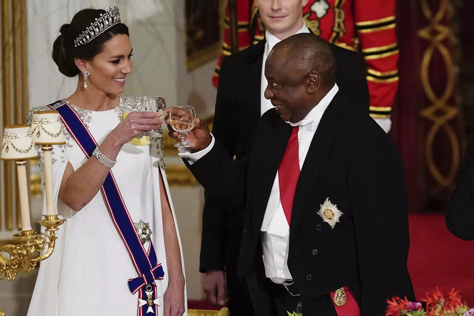 Kate Middleton dazzles in embellished gown and tiara at State Banquet 2022