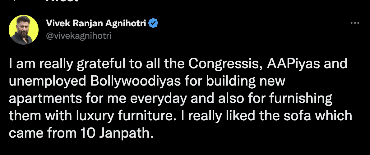 Vivek Agnihotri takes a dig on reports claiming he brought a 17.9 Cr Flat; Says ‘Grateful to unemployed Bollywoodiyas for building new apartments for me everyday’ | Hindi Movie News