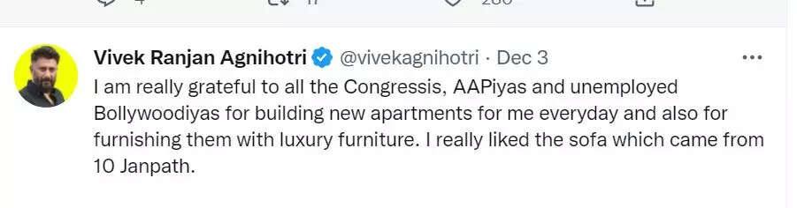 Vivek Agnihotri clarifies reports of him buying a new 18crore apartment, says thanks to ‘unemployed bollywoodiyas’ | Hindi Movie News