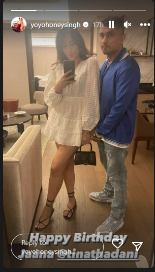 Honey Singh wishes girlfriend Tina Thadani on her birthday, calls her his ‘Jaana’ | Hindi Movie News