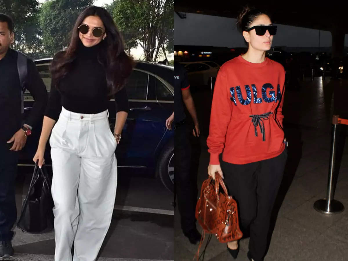 Deepika makes a stunning airport appearance in leather pants and