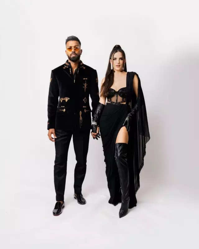 Natasa Stankovic and Hardik Pandya twin in black, fans love their swag in these pictures