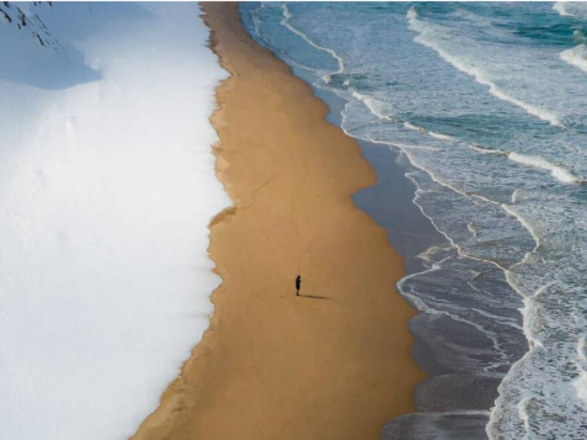 Hokkaido Beach—where sand, sea, and snow meet!