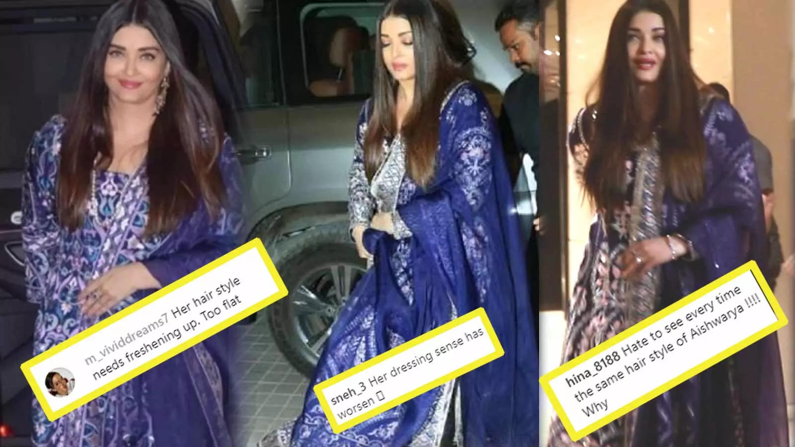 TROLLED! Aishwarya Rai Bachchan's simple look at Subhash Ghai's birthday  party fails to impress netizens: 'Her hair style needs freshening up' |  Hindi Movie News - Bollywood - Times of India
