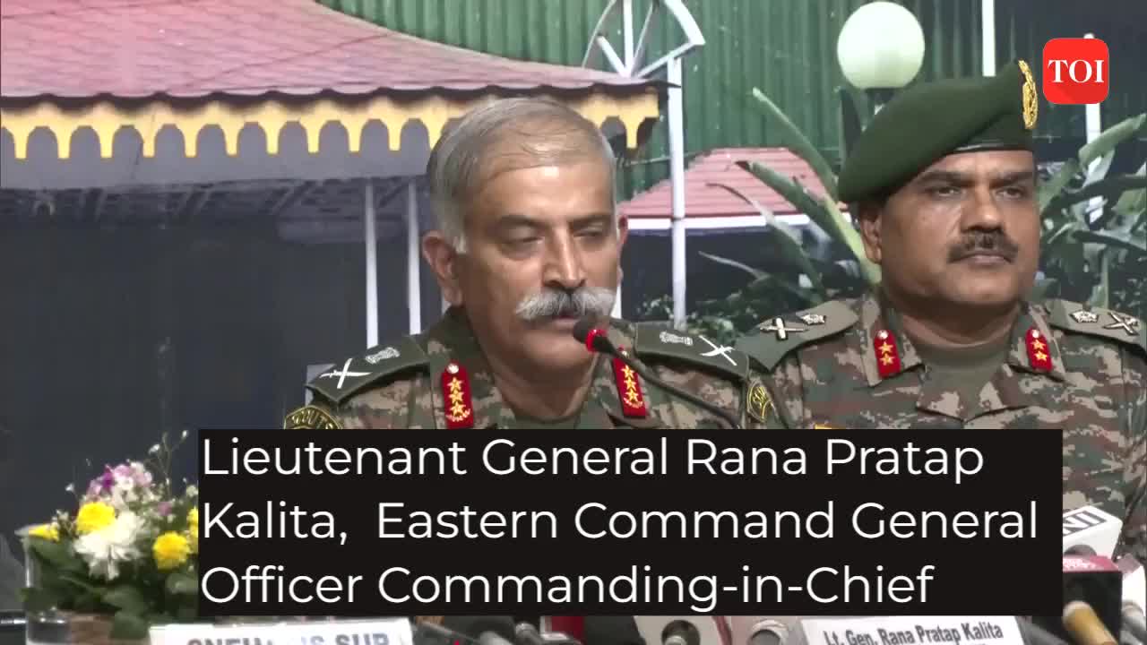 Lieutenant General Rana Pratap Kalita, GOC-in-C, Eastern Command, holds ...