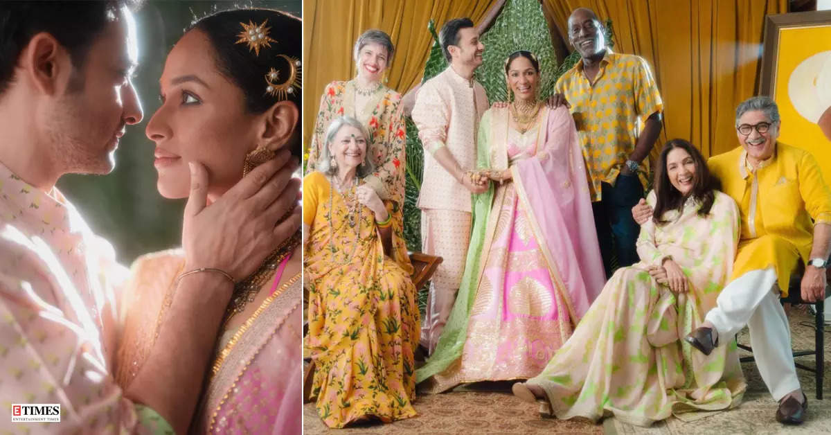 Inside pictures from designer Masaba Gupta and actor Satyadeep Misra’s intimate wedding ceremonies!