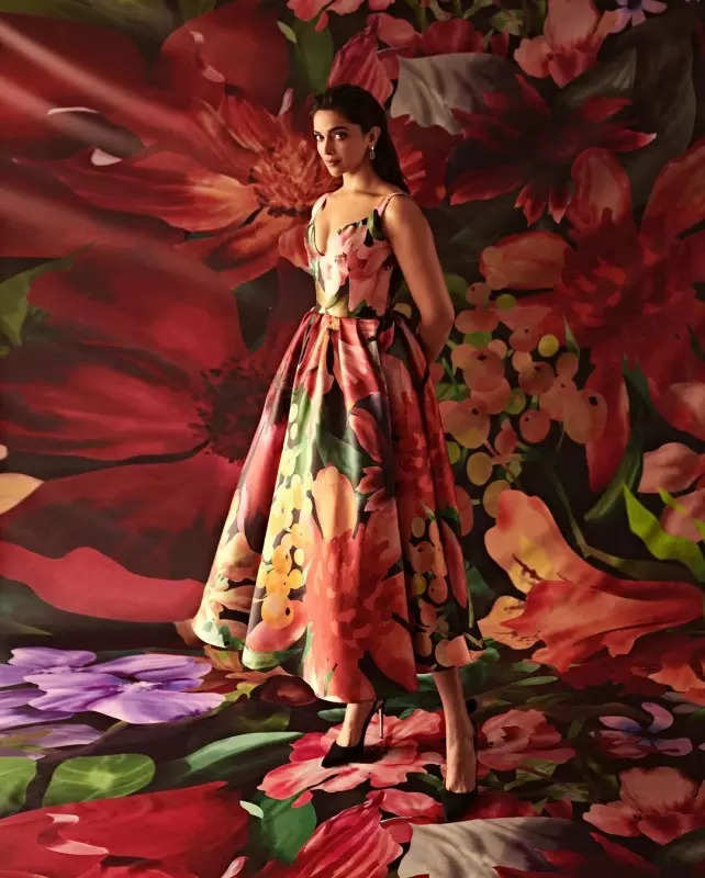 Deepika Padukone's floral flared midi dress wins hearts, pictures exude elegance