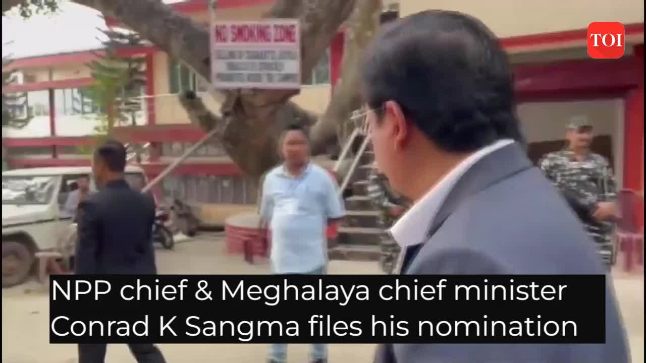 Meghalaya chief minister Conrad K Sangma files his nomination