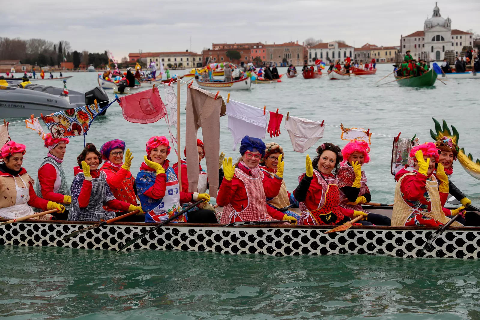 Revelers celebrate Carnival in Venice