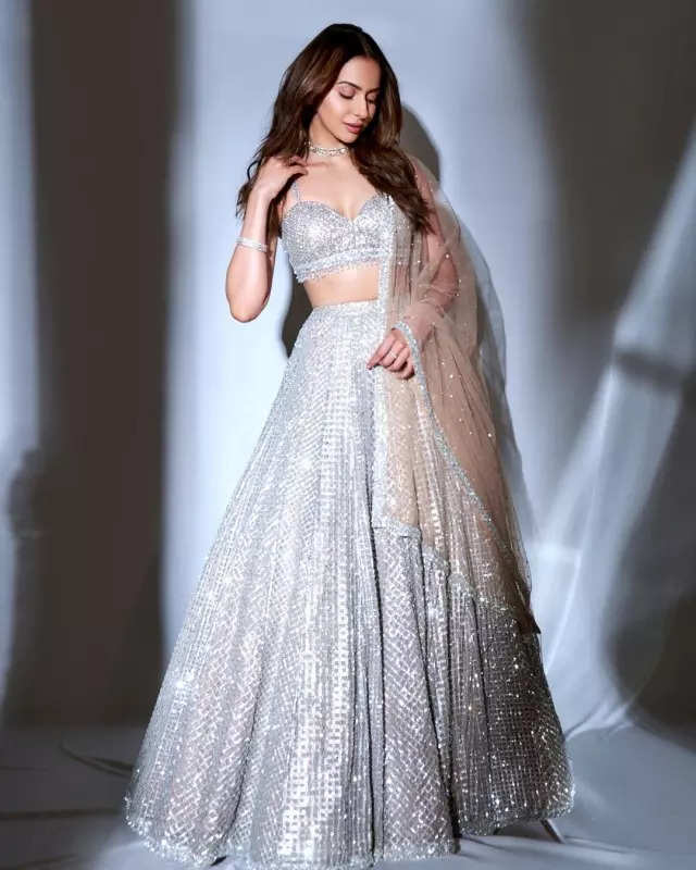 Rakul Preet Singh brings in all the bling in a silver sequined lehenga, see pictures