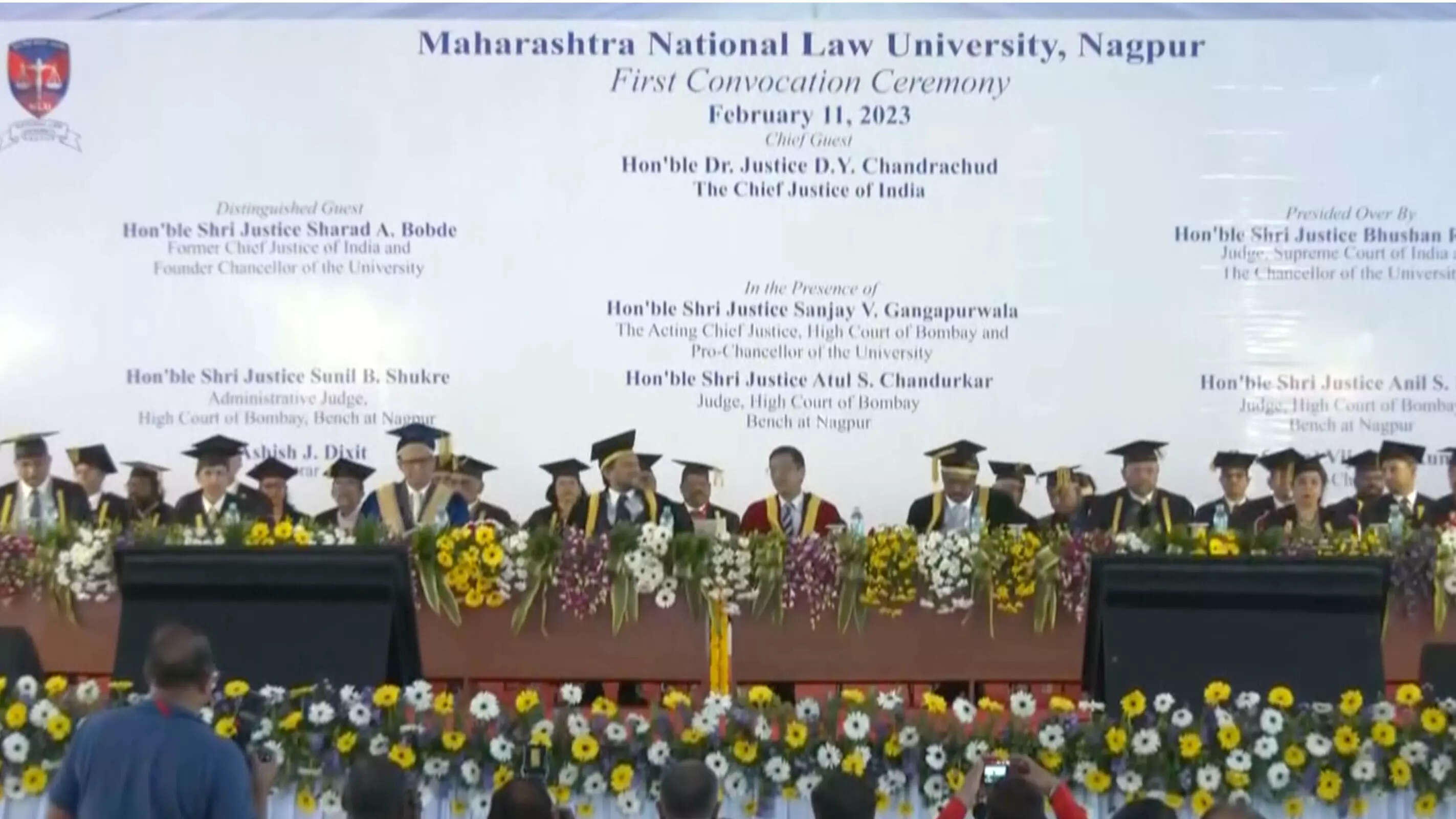 CJI Chandrachud attends first convocation of Maharashtra National Law ...