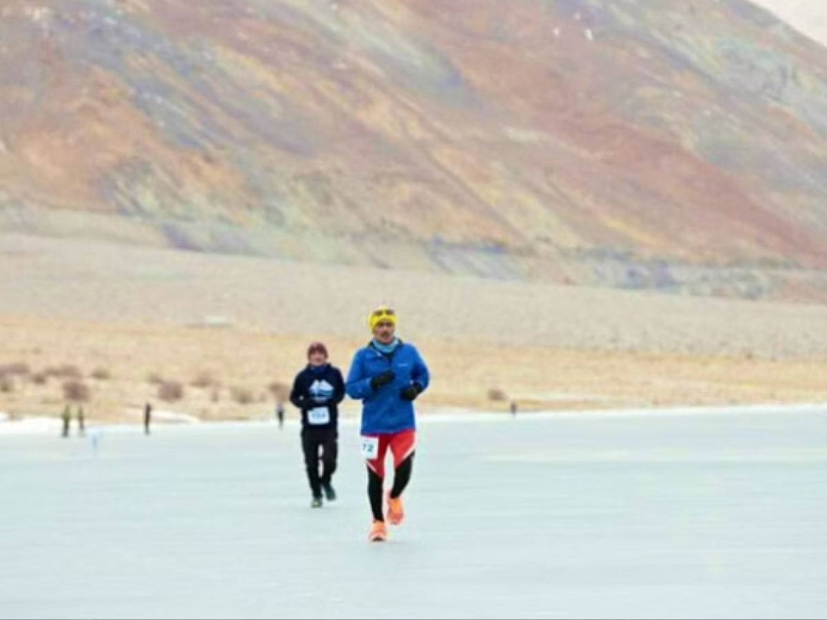 Ladakh creates Guinness world record for high altitude frozen lake marathon Ladakh creates Guinness world record for high altitude frozen lake marathon