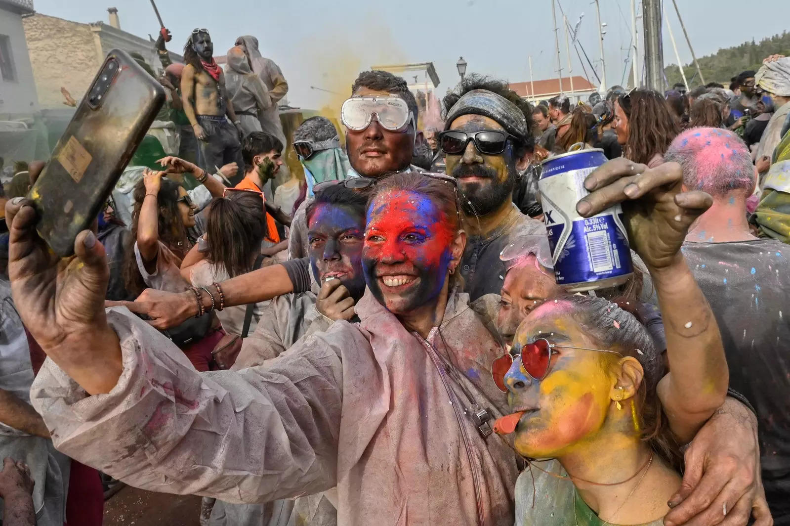 Revellers celebrate Ash Monday with a 'flour war' | Photogallery - ETimes