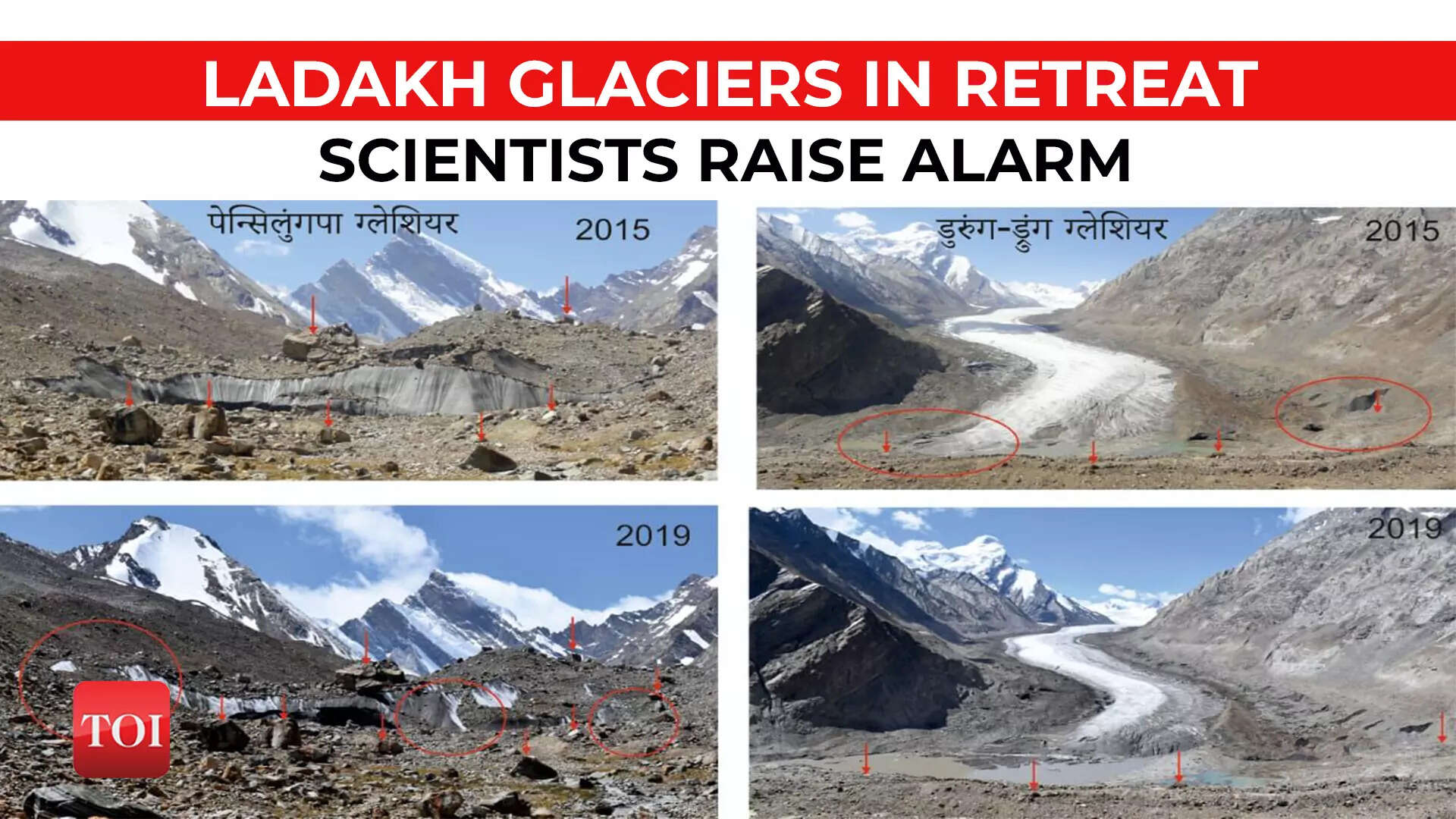 How Durung-Drung and Pensilungpa glaciers in Ladakh have retreated by ...