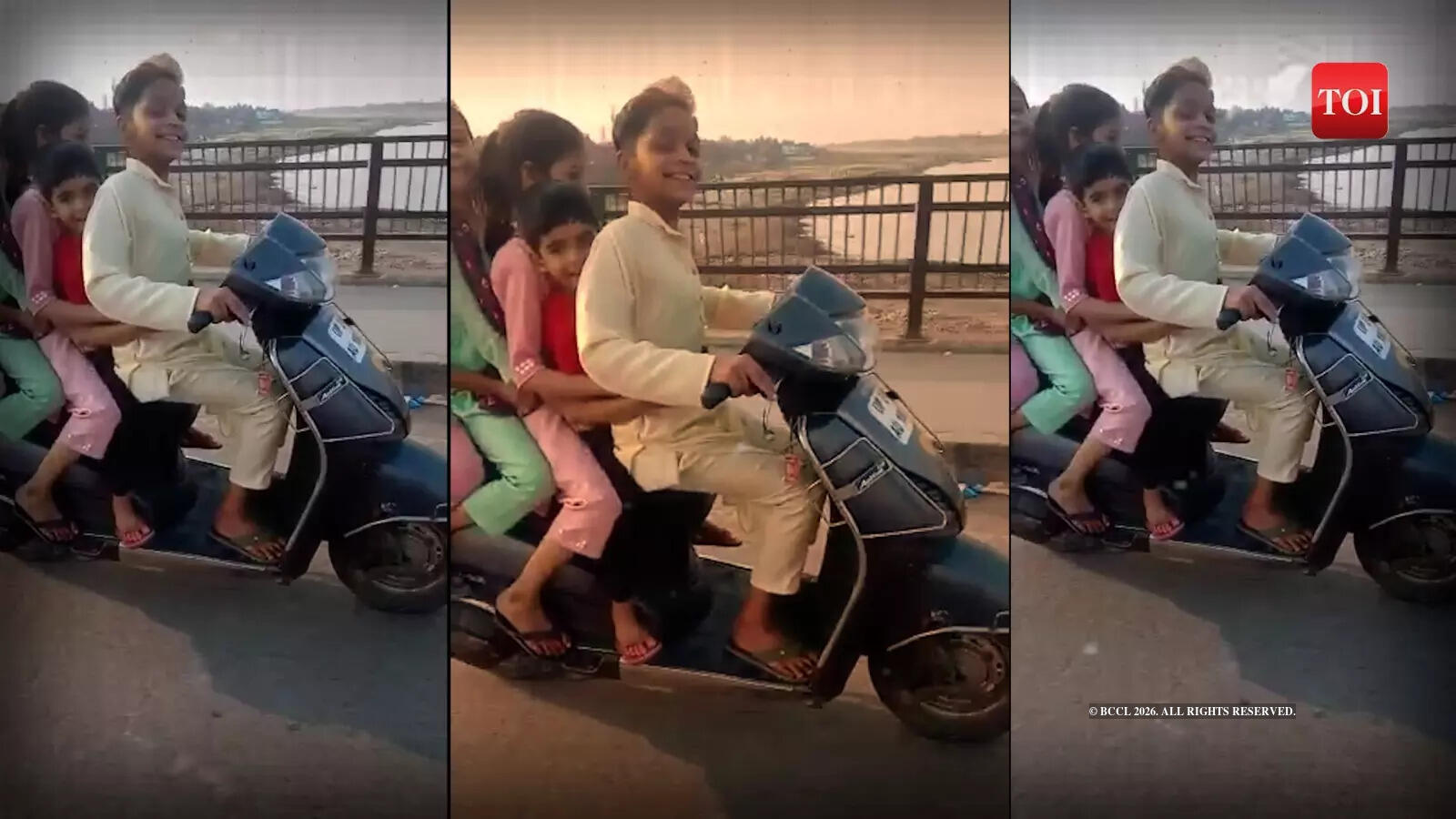 Minors caught riding scooty with five pillion, flouting traffic rules ...